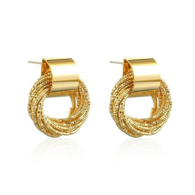 1 Pair Woman Geometric Earrings Trendy Circular Jewelry Simple Style Decorations Party Banquet Birthday Earring