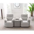 thumbnail image 2 of ACME Emee Corduroy Fabric Upholstered Glider Recliner with Swivel in Gray, 2 of 9