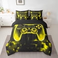 thumbnail image 2 of Manfei Boys Game Console Bedding Comforter Set 7 Pieces, Pink Rectangle Geometric Full Bedding Set, Modern Video Gaming Reversible Fitted Sheet Flat Sheet, Super Cozy Room Decor, 2 of 7