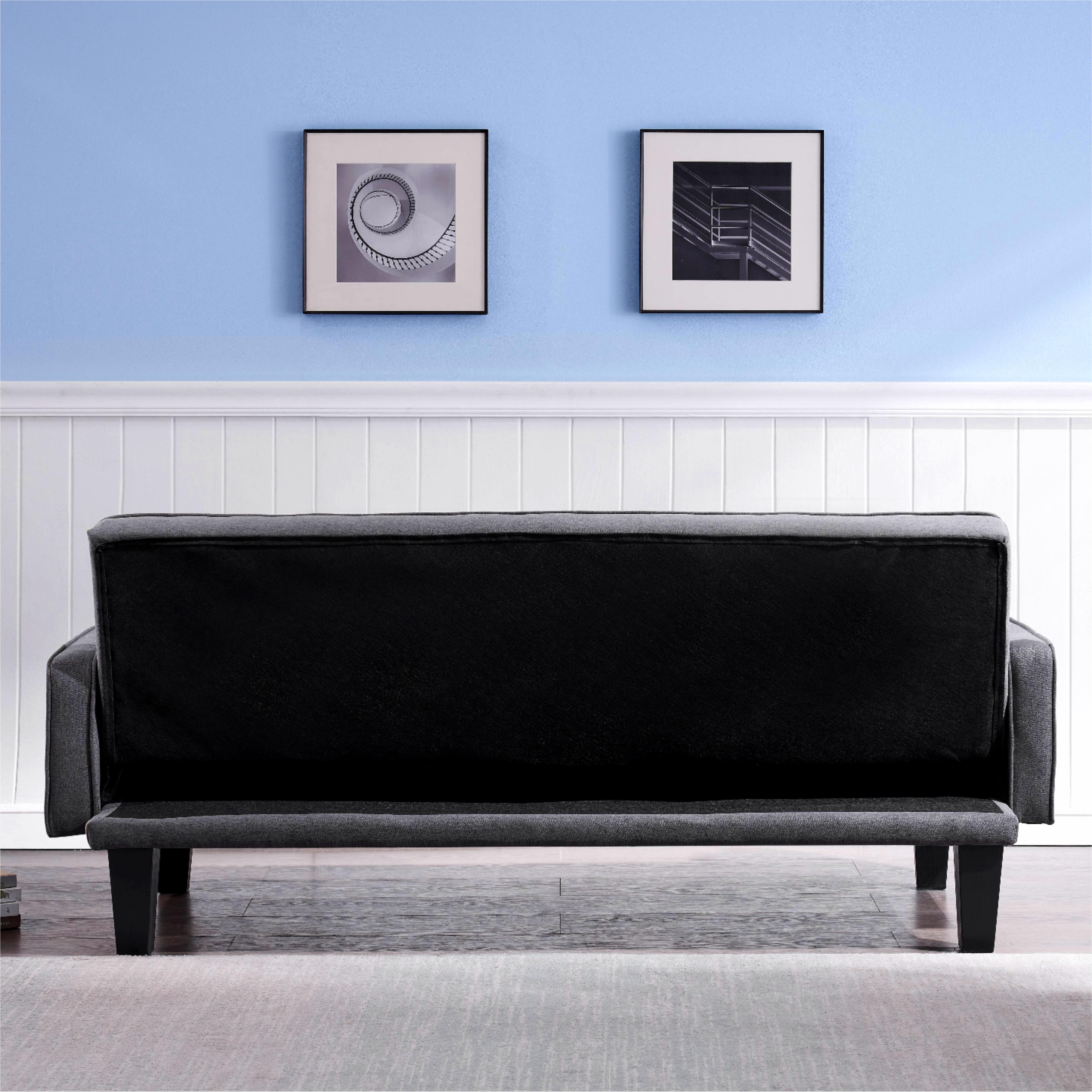 72" Convertible Loveseat Sofa Bed Sleeper Daybed,Modern Upholstered Folding Recliner,Small Futon Sofa for Living Room Apartment Office,Gray 02
