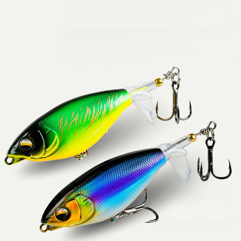 2PC Fishing Lures Jigs Micro Surface Series Tractor Long Casting Floating Fake Bait Freshwater Blue Green White black Red