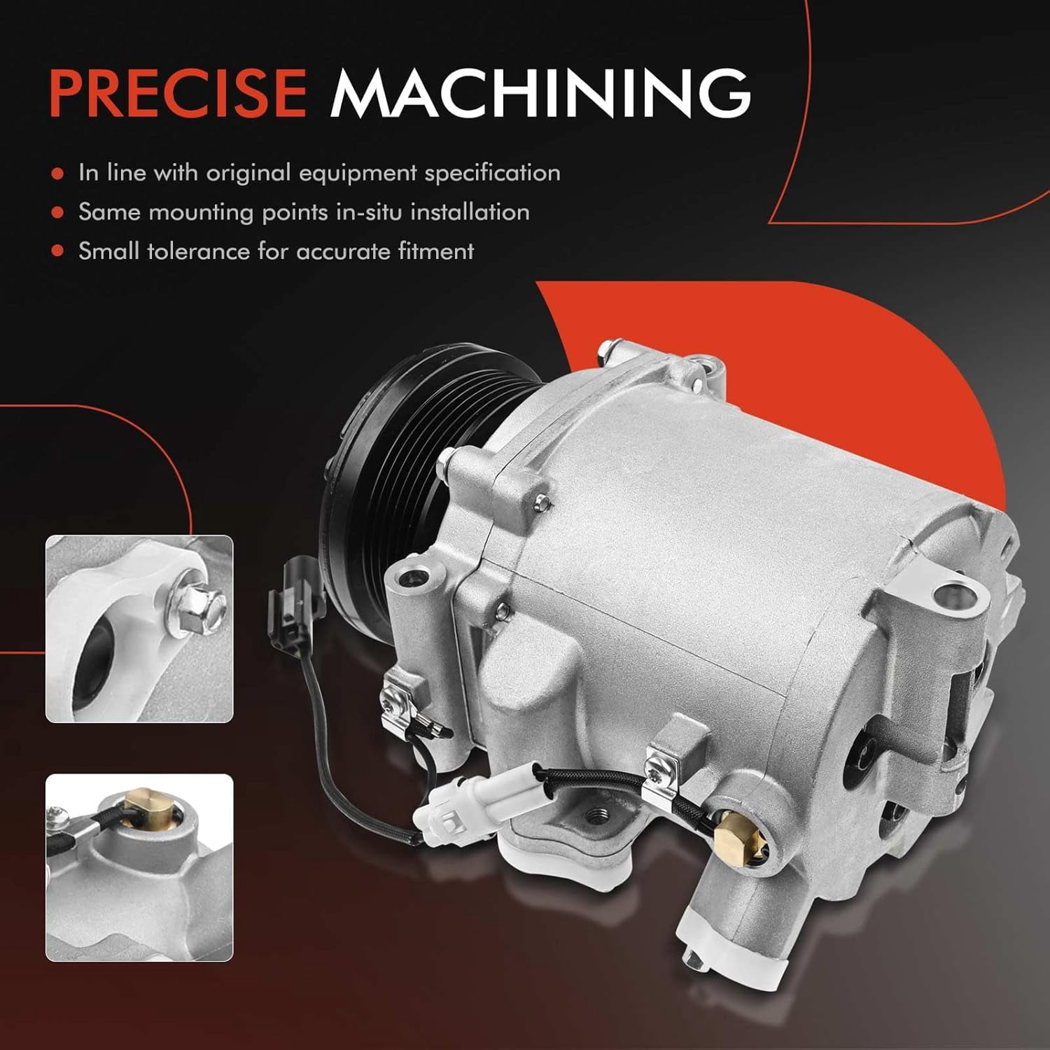 A-Premium AC Compressor with Clutch Compatible with Mitsubishi Lancer 2008-2009 Outlander 2007-2008