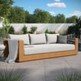 thumbnail image 3 of Modway Tahoe Outdoor Patio Acacia Wood Sofa in Natural Light Gray, 3 of 10