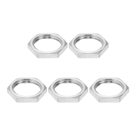 Uxcell M20x1.5x4mm Hex Nuts, 5Pcs 304 Stainless Steel Metric Fine Thread Hexagon Thin Lock Nuts Fasteners for Machinery Manufacturing, Industrial Use, 24mm Width