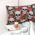 thumbnail image 4 of Yiaed Skull and Roses Print Brushed Microfiber Envelope Pillowcases, Standard,Envelope Closure Pillow Cases(No pillow core)-20"x30", 4 of 6
