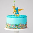 thumbnail image 3 of Blue dinosaur number 5 candle, 5 birthday candle, blue birthday number candle suitable for dinosaur theme, anniversary and birthday celebration number candle cake decoration supplies., 3 of 6