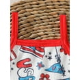 thumbnail image 4 of Baby Girl My First 4th of July Outfit Sleeveless Strap American Stars Striped Flag Tank Top Romper Shorts Headband 3Pcs Set, 4 of 7