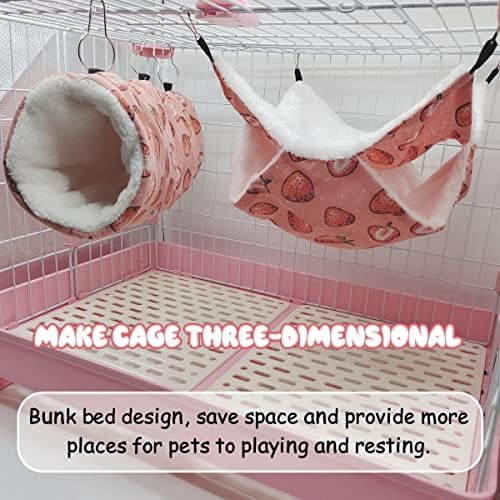 Multi-Level Pet Hammock with Tunnel Hideout for Guinea Pigs, Ferrets, Hamsters, Sugar Gliders
