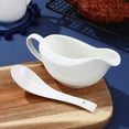 thumbnail image 7 of Raindrops Ceramic Gravy Boat Set 2pcs Gravy Bowl and Dipping Sauce Cup with Ladle Serving Dishes, 7 of 7