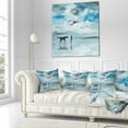 thumbnail image 3 of Designart Man and Horse Running on Water - Seascape Throw Pillow - 18x18, 3 of 5