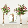 thumbnail image 6 of Yeshouse 4FT/5FT/6FT Artificial Bougainvillea Tree, Tall Potted Fake Bougainvillea Trees, Faux Tree with Wood Trunk and Pink Flowers for Outdoor Indoor, 6 of 9