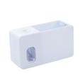 thumbnail image 2 of Dispensador de pasta de dientes y soporte para cepillos de dientes de pared, 2 en 1, ahorra espacio. blanco, 2 of 9