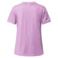 thumbnail image 4 of Purple S WIZUTIZ T Shirts for Women up to 65% Off Retro Breathable Pure Colour Fashion Tshirt Crew Neck Cozy Style Ladies T-shirt Linen Short Sleeve Shirts Sports Fluffy Blouse Plus Size Solid Tee To, 4 of 4