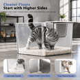 thumbnail image 2 of Sliver 15.6"L×11.8"W×7.9"H Stainless Steel Cat Litter Box for Small Cats and Kittens, 2 of 6
