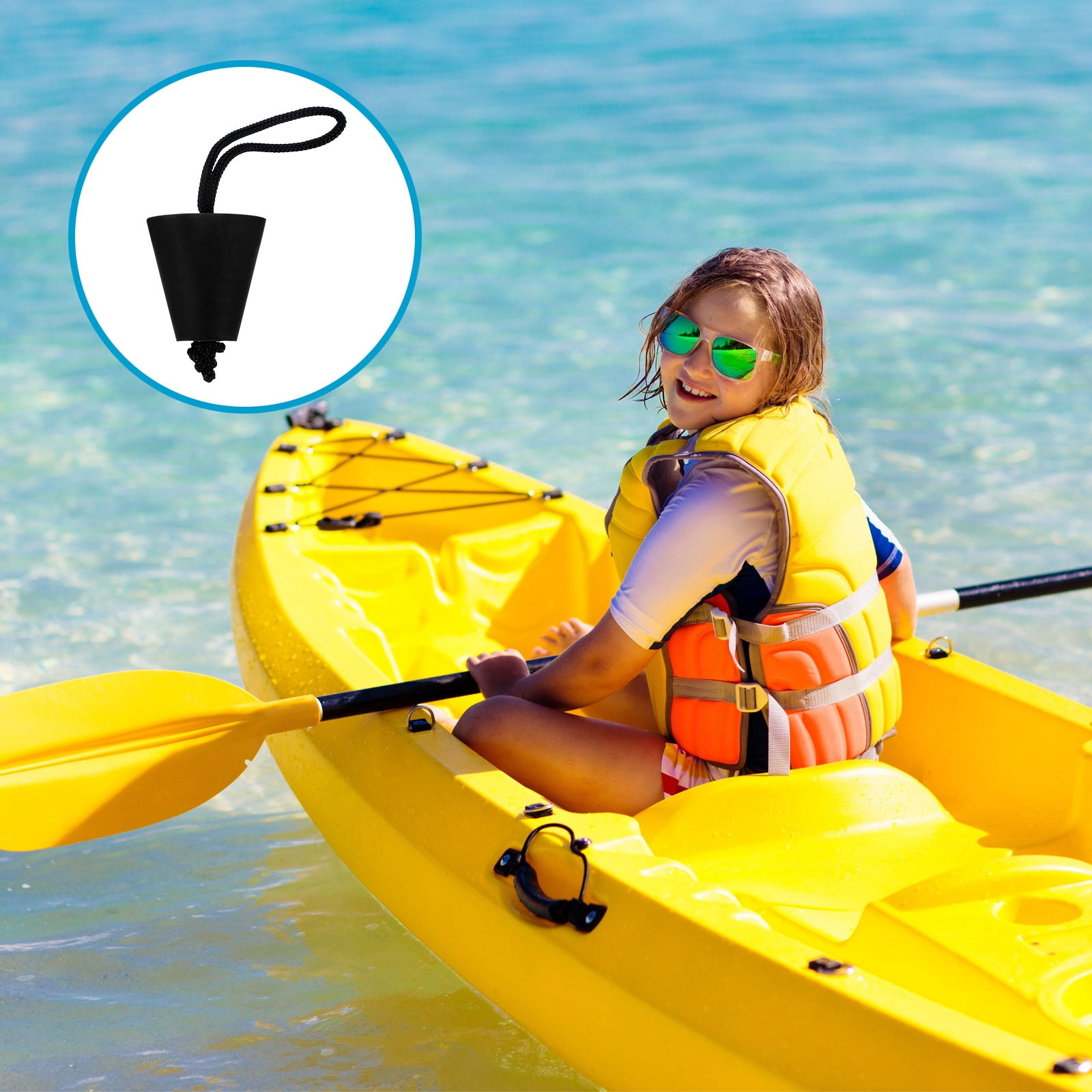 Uxcell Universal Kayak Scupper Plug Kit, 8 Pack Silicone Scupper Plugs Fit for 0.79" to 1.5" Scupper Holes, Black