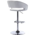 thumbnail image 4 of PU Leather Bar Stools, Adjustable Height 24."-32.25, Swivel Barstools with Back & Footrest, Upholstered Bar Chairs for Kitchen Island, Dining Room, Home Bar (White, Silver Base), 4 of 10
