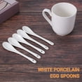 thumbnail image 3 of 5PCS White Porcelain Egg Spoons Ceramic Spoons Coffee Spoon Dessert Spoon Mocha Dip Serving Spoon, 3 of 9