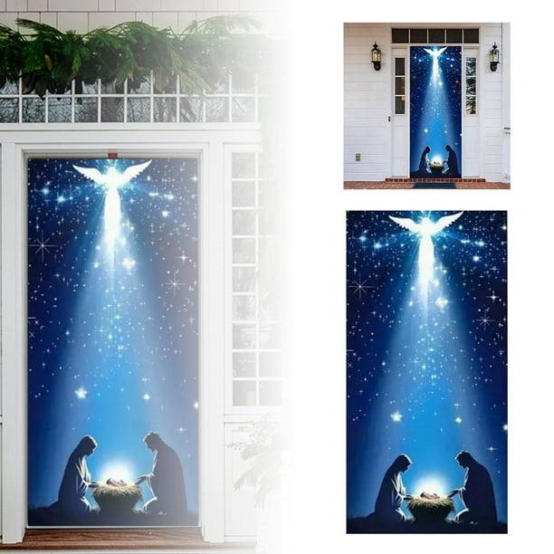 Cortina navideña para puertas Cubierta para puertas Cubierta decorativa para puertas Tapiz decorativo Cortina para puertas Tapiz para puertas Decoración para fiestas navideñas