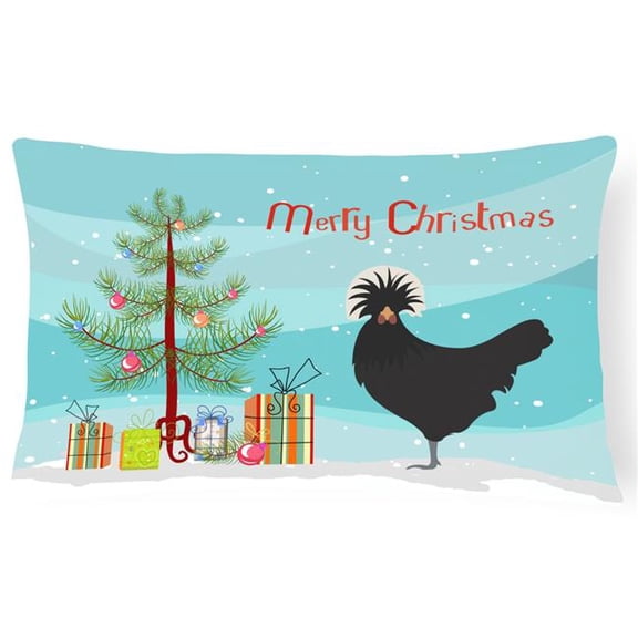 Carolines Treasures BB9201PW1216 Polish Poland Chicken Christmas Canvas Fabric Decorative Pillow, Teal, 12H x16W,