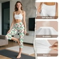 thumbnail image 7 of SCRAWLGOD Christmas Tree Snowflake White Women's Capri Leggings with Pockets High Waisted Legging, Active Breathable Yoga Leggings with Tummy Control for Workout Running, S, 7 of 7
