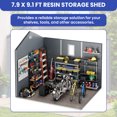 thumbnail image 6 of ModFusion 7.9 x 9.1 ft Large Resin Storage Shed with Sturdy Reinforced Frame, Air Vent, Window, Plastic Outdoor Tool House for Lawn Mowers Garden Equipment, Dark Gray, 6 of 12
