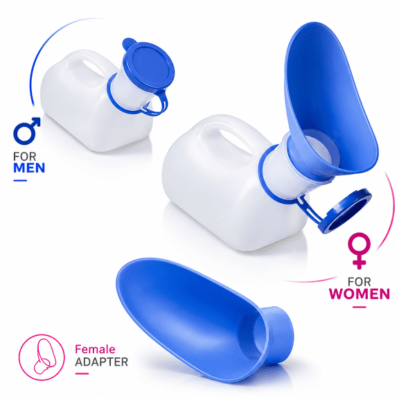 Unisex Urinal,Portable Toilet Urinal for Men and Women,Pee Bottle with a Sealed Lid and Funnel for Elderly Kids and Patients for Camping Outdoor Travel
