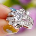 thumbnail image 4 of K-KED Women Delicate Jewelry Fashion Cubic Zircon 925 Silver Filled Wedding Ring Sz 6-10-6, 4 of 6