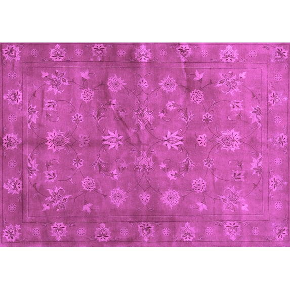Ahgly Company Indoor Rectangle Abstract Purple Contemporary Area Rugs, 7' x 10'