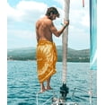 thumbnail image 3 of HAPPY BAY Men's Pareo Regular Surfing Dashiki Sarong Long Swim Beach Wrap One Size Golden, Sun Summer Vacation Party, 3 of 5