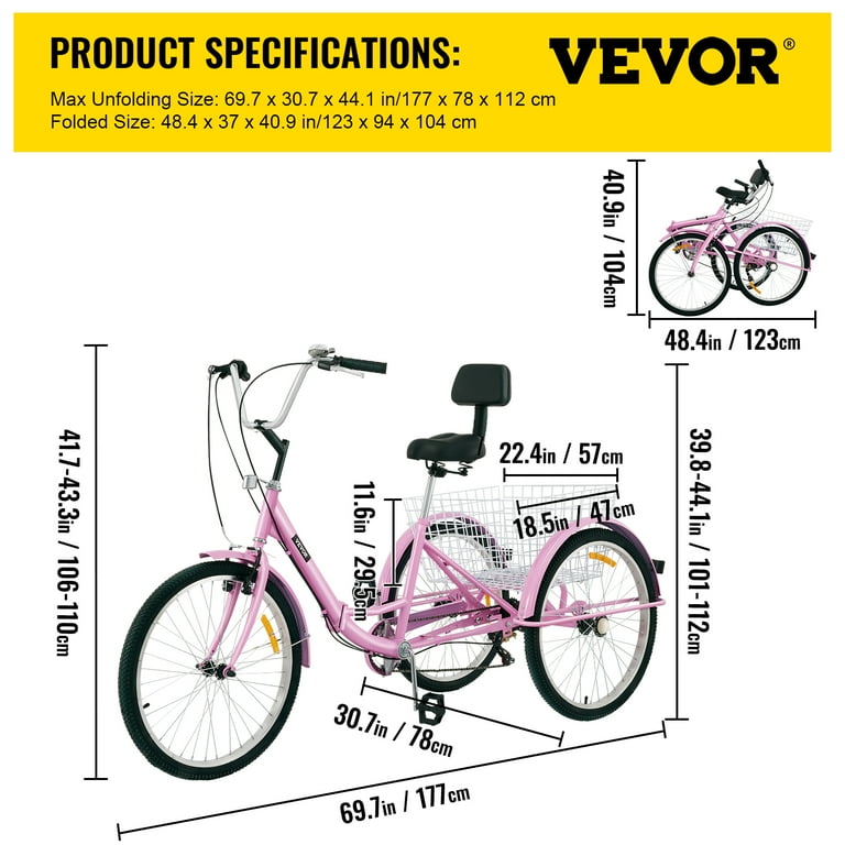 Vevor adult online tricycle