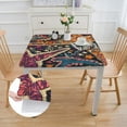 thumbnail image 2 of nygtbtfer with , Square Fitted Table Cloth, Wipeable Table Cover for Indoor Party Kitchen Dinner Fits Diameter Square Table, white, 2 of 7