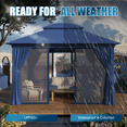 thumbnail image 3 of Sunmthink Outdoor Gazebo for Patio 10'x12', Metal Frame Canopy with Double Roofs, Heavy Duty Party Tent and Shelter with Mosquito Netting and Privacy Screen for Backyard,Garden,Deck (Blue), 3 of 8