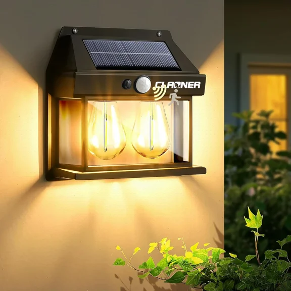 PURELY- Led Solar Power Wall Light Outdoor Garden Dusk To Dawn Motion Sensor Solar Lamp