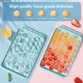 thumbnail image 3 of Ice Cube Tray with Lid and Bin - Round Ice Trays for Freezer with Lid - Ice Cube Trays for Freezer with Ice Container (0.8"-2PACK Blue), 3 of 8