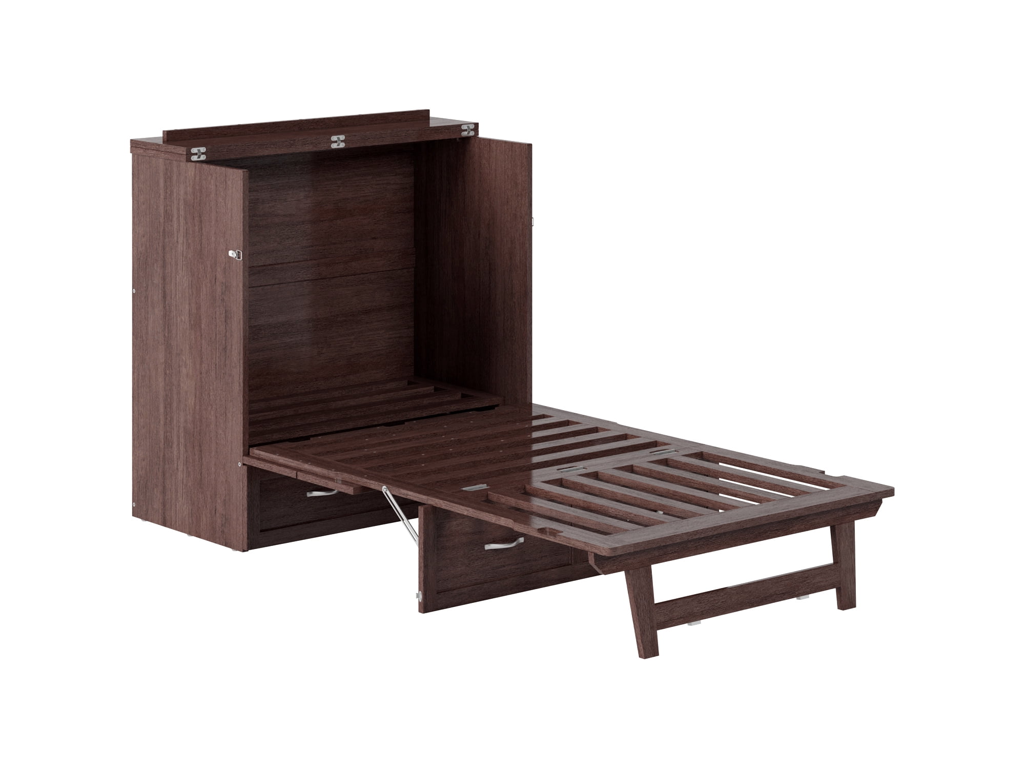 AFI Northfield Twin XL Wood Murphy Bed Chest with Mattress, Drawer