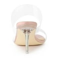 thumbnail image 2 of BLISSFUL STEP Sandales à Talons Aiguilles Transparentes pour Femmes à Bout Ouvert à Enfiler Beige 9, 2 of 8