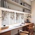 thumbnail image 3 of Grey Leaves 2 Panel Kitchen Curtains for Small Windows, Summer Botanical Tropical Watercolor Bathroom Tier Curtain, Short Window Treatment for Bedroom/Living Room 55"x36", 3 of 8