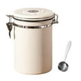 thumbnail image 2 of Utensilios de almacenamiento para granos de café con cuchara de acero Tanque de almacenamiento hermético para blanco 1.8L, 2 of 9