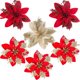 thumbnail image 1 of 10/5 piezas de 15 cm de flores navideñas con purpurina, flores artificiales de Pascua, adorno para árbol de Navidad, decoración del hogar, Navidad, Año Nuevo, 1 of 5