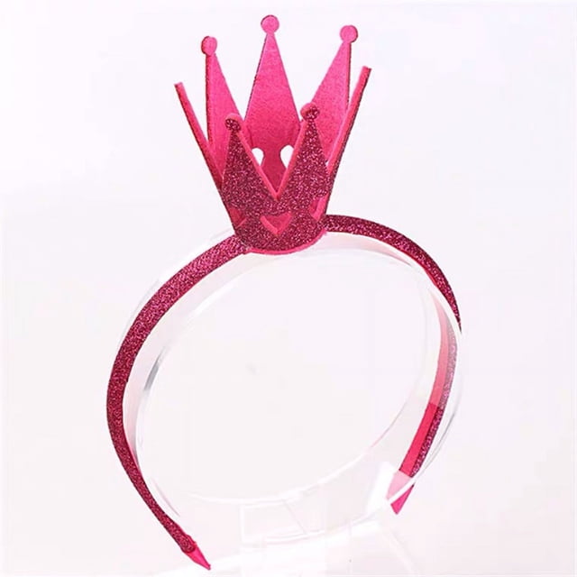 Diadema de cuero color rosa cebolla con corona dulce y linda para niña J, popular y fresca, ligera y fácil de usar