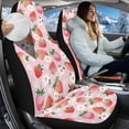 thumbnail image 2 of Uorisanigo Car Seat Cover Fluffy Fur Seat Covers 2-Pack Soft Strawberry Print Seats Cushions Universal Fits Most Cars SUVs, Coral Velvet Cloth Auto Interior Accessories, 2 of 7