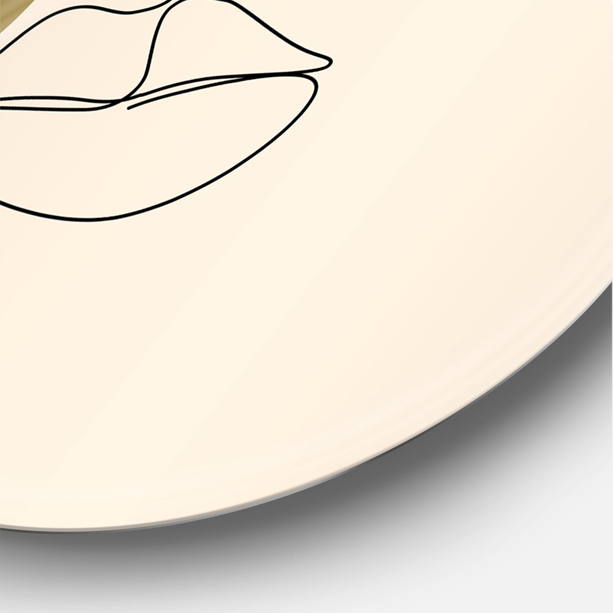 Designart 'One Line Art Portrait of Female In Terracotta Tones' Modern Circle Metal Wall Art 11x11 - Disc of 11
