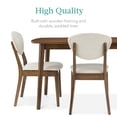thumbnail image 6 of Best Choice Products 5-Piece Compact Wooden Mid-Century Modern Dining Set w/ 4 Chairs, Padded Seat & Back - Walnut/Cream, 6 of 8