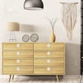 thumbnail image 1 of Boho Rattan Dresser Knobs Round Wooden Drawer Knobs Handmade Wicker Woven and Screws for Boho Furniture Knobs Beige 6Pc, 1 of 5