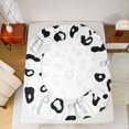 thumbnail image 5 of Homewish Wild Leopard Print Bed Sheets,Ribbon Bow Knot King Sheets,White Black Sheet Set For Girls Kids,Breathable Home Decor,4pcs, 5 of 7