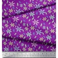 thumbnail image 3 of Soimoi Purple Cotton Poplin Fabric Print Feather Print Fabric by the Yard 56 Inch Wide, 3 of 3