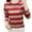 Red, variant on New Women's Striped Color Block Round Neck T Shirt Light Classic Top, Lightweight, All Season, Hand Wash, Sizes M XXXXXL
