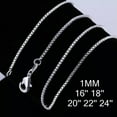 thumbnail image 2 of QQTDFG 5PCS Wholesale 925Sterling Silver 1MM Box Chains Unisex Necklace 16"-24" CY007-20 inch, 2 of 7