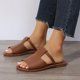 thumbnail image 5 of Zapatos Negros de Mujer de Moda Y Versátil Color Sólido Peep-Toe Plus Tamaño Primavera Y Verano Estilo Moderno Y Cómodo Open-Toe Zapatillas Planas Zapatos de Trabajo Blancos, 5 of 9