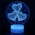 thumbnail image 4 of Lámpara de mesa 3D creativa con luz de noche LED de la serie San Valentín con forma de corazón de rosa exclusiva de ILOVEYOU, 4 of 5